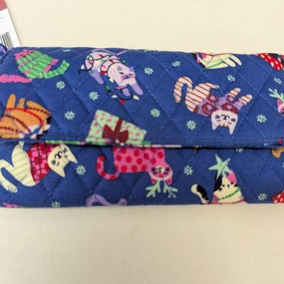 Vera Bradley Outlet Essential Medium Cosmetic Bag Catnip Christmas NWT #2