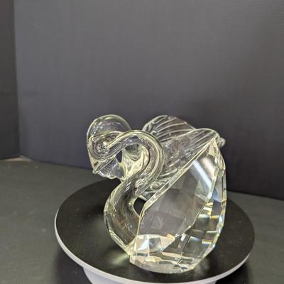 Pair Of Glass Swan Figures