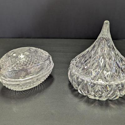 Vintage Avon Mother's Day & Hershey's Kisses Lead Crystal Candy Dishes