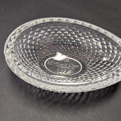 Vintage Avon Mother's Day & Hershey's Kisses Lead Crystal Candy Dishes