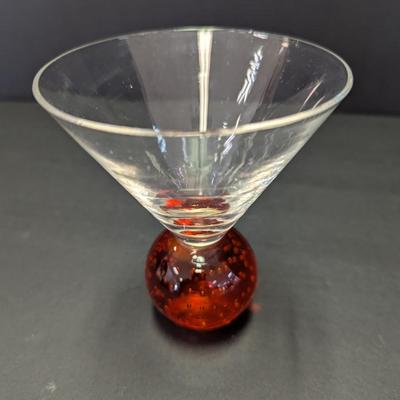 Vintage Controlled Bubble Ball Liqueur Shot/Martini Glass