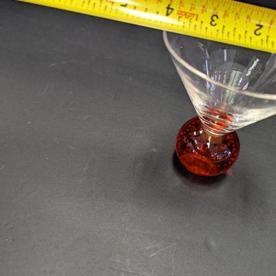 Vintage Controlled Bubble Ball Liqueur Shot/Martini Glass