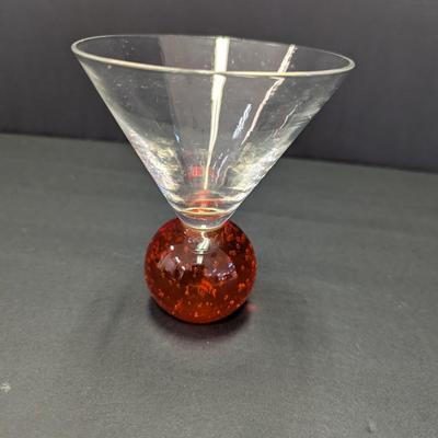 Vintage Controlled Bubble Ball Liqueur Shot/Martini Glass