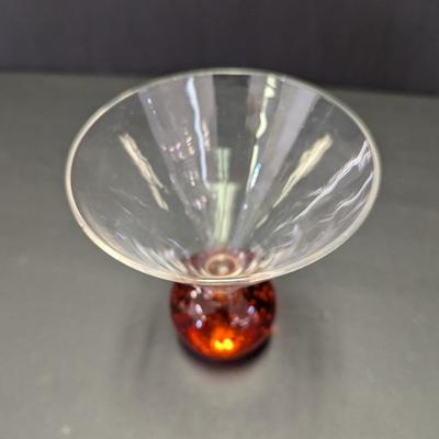Vintage Controlled Bubble Ball Liqueur Shot/Martini Glass