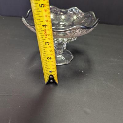 Vintage Silver City Pedestal Bowl With Sterling Silver Overlay