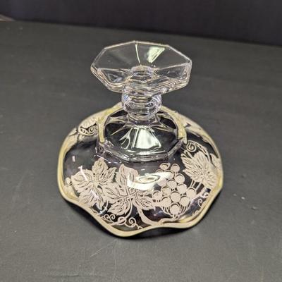 Vintage Silver City Pedestal Bowl With Sterling Silver Overlay