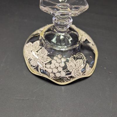 Vintage Silver City Pedestal Bowl With Sterling Silver Overlay