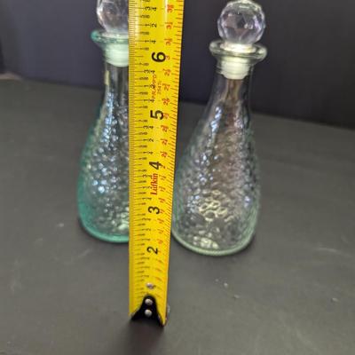 Decorated Hammered Glass Bottles With Stoppers