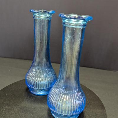 Randall Blue Glass Bud Vases