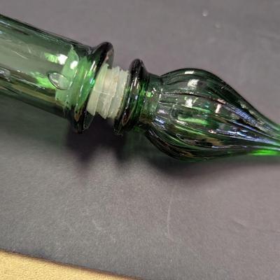 Vintage Green Glass Genie Style Bottle