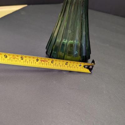 Vintage Green Glass Genie Style Bottle