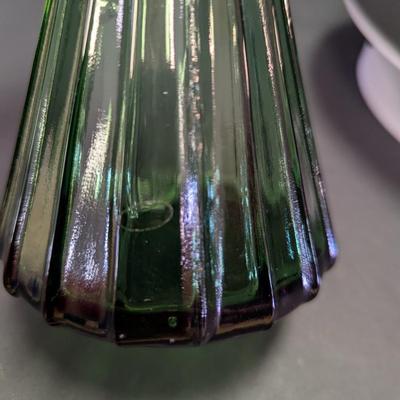 Vintage Green Glass Genie Style Bottle
