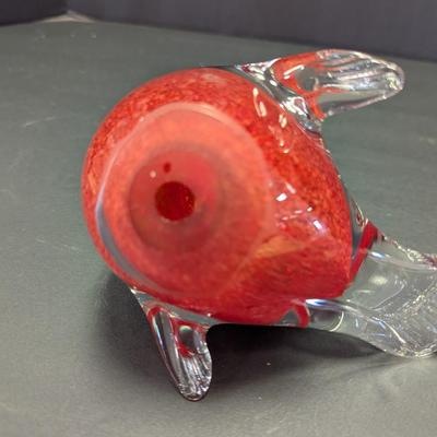 Art Glass Cardinal Paperweight With Light