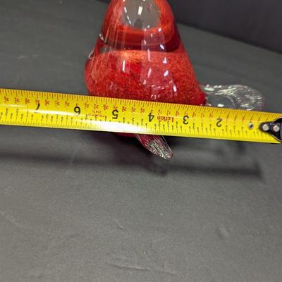 Art Glass Cardinal Paperweight With Light