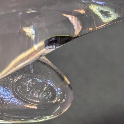 Vintage Dove Signed Fenton Clear Hand Blown Glass Bird Figurine Paperweight