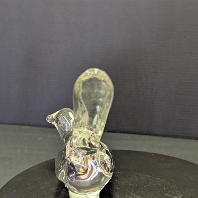 Vintage Dove Signed Fenton Clear Hand Blown Glass Bird Figurine Paperweight