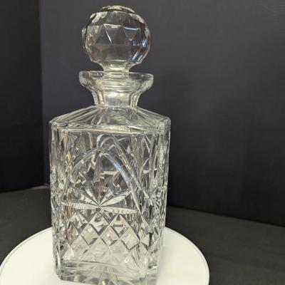 Vintage Crystal Clear Bohemian Square Decanter