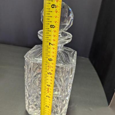 Vintage Crystal Clear Bohemian Square Decanter