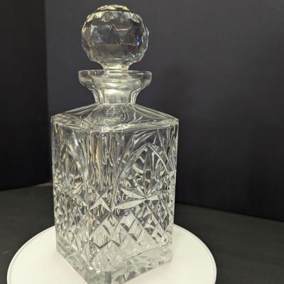 Vintage Crystal Clear Bohemian Square Decanter