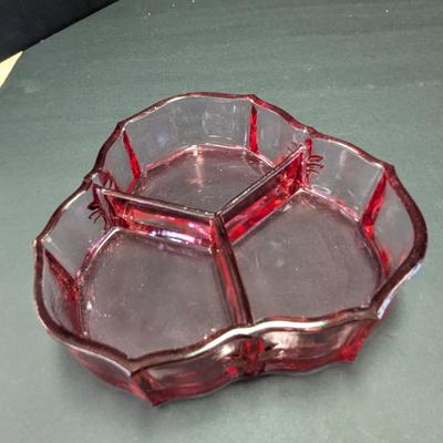 Vintage Dusty Rose Pink Depression Glass Candy Dish