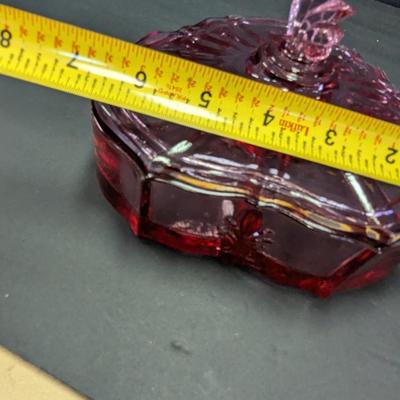 Vintage Dusty Rose Pink Depression Glass Candy Dish