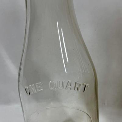 Sale Photo Thumbnail #283: Blue, smoky and clear glass and milk bottle.  See photos for what's included.