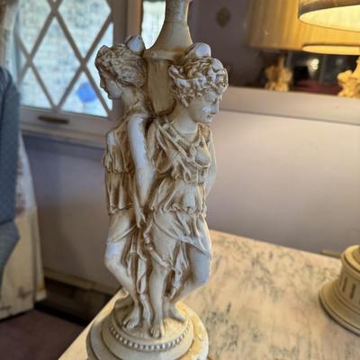 Goddess Chalkware/Plaster Lamps, Pair