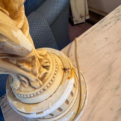 Goddess Chalkware/Plaster Lamps, Pair