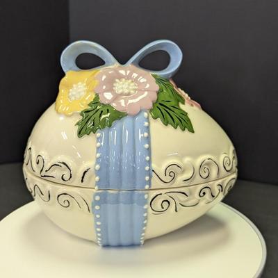 Signed Hand Painted Ceramic Easter Egg