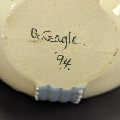 Signed Hand Painted Ceramic Easter Egg