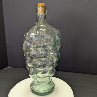 Vimaco Himark Grape Cluster Corked Bottle Made In Spain Marked On The Bottom