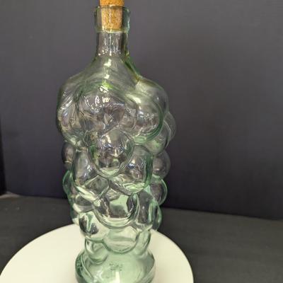 Vimaco Himark Grape Cluster Corked Bottle Made In Spain Marked On The Bottom