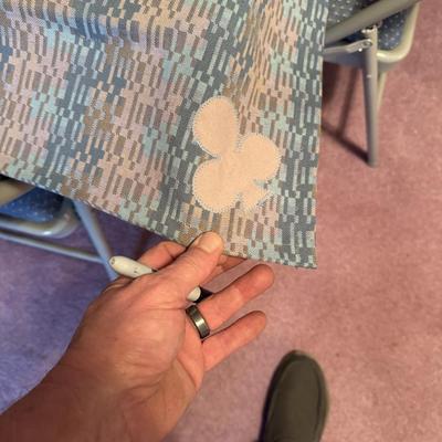 2 Bridge Table & Chair Sets w Custom Tablecloths