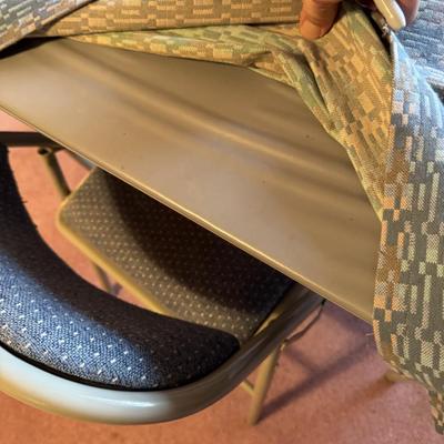 2 Bridge Table & Chair Sets w Custom Tablecloths