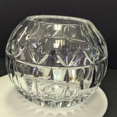 Full Lead Block Crystal Hand Crafted In Poland Rose Bowl Tulip Pattern