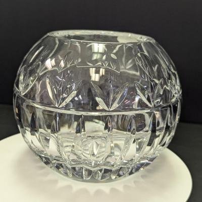 Full Lead Block Crystal Hand Crafted In Poland Rose Bowl Tulip Pattern