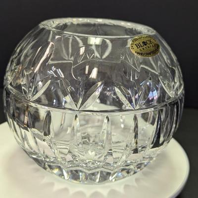 Full Lead Block Crystal Hand Crafted In Poland Rose Bowl Tulip Pattern