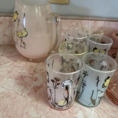 Glassware Sets & Tidbit Tray As Is