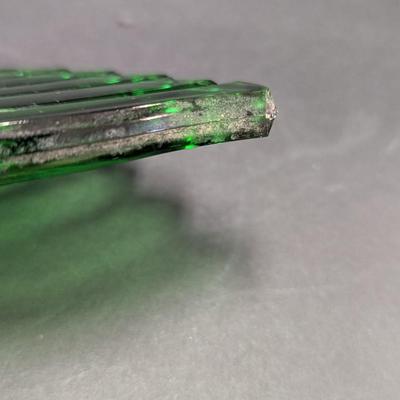 Bohemia Green Czech Glass Crystal Perfume Bottle