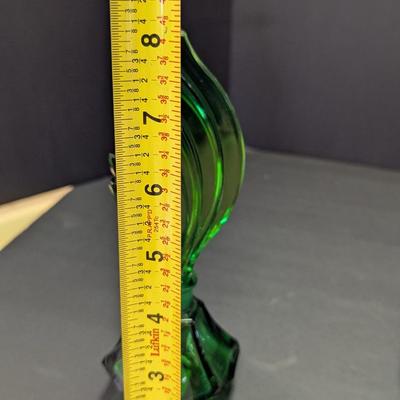 Bohemia Green Czech Glass Crystal Perfume Bottle