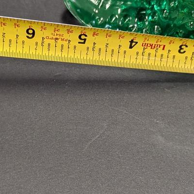 Fenton Art Glass Green Hobnail Cat Head Slipper Shoe Figurine