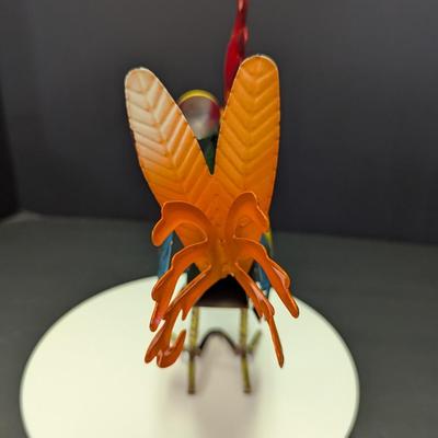 Whimsical Metal Rooster Sculpture Art #1
