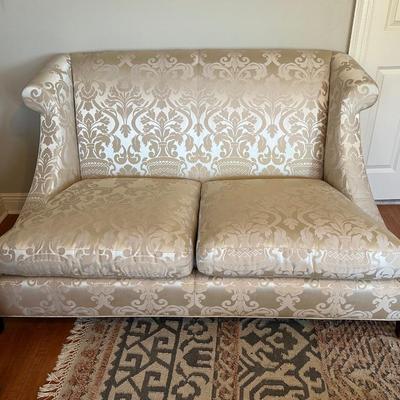Baker Furniture Damask Settee