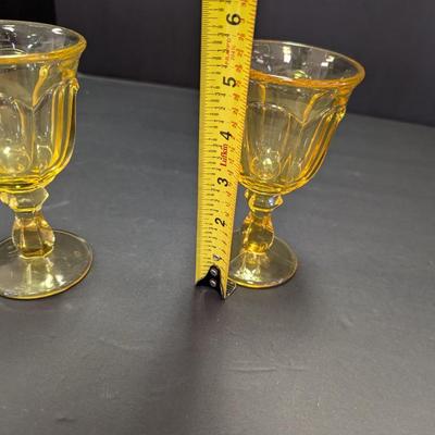 Vintage Imperial Yellow Glass Old Williamsburg Wine Glasses