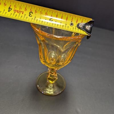 Vintage Imperial Yellow Glass Old Williamsburg Wine Glasses
