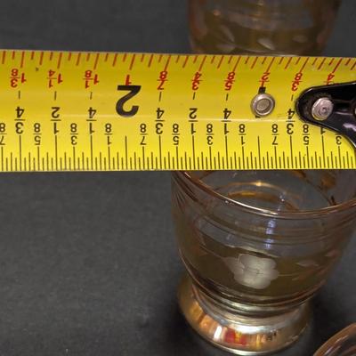 Vintage Etched Glass Decanter With Glasses