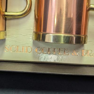 Set Of 4 Beucler Solid Copper Brass Cobras Coffee Beverage Holder Cup Mug