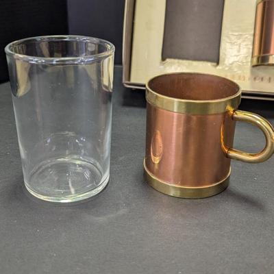 Set Of 4 Beucler Solid Copper Brass Cobras Coffee Beverage Holder Cup Mug