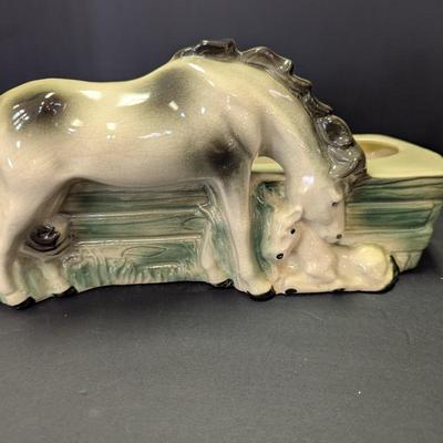 Large Vintage Possible McCoy Planter Horse & Colt Marked #1