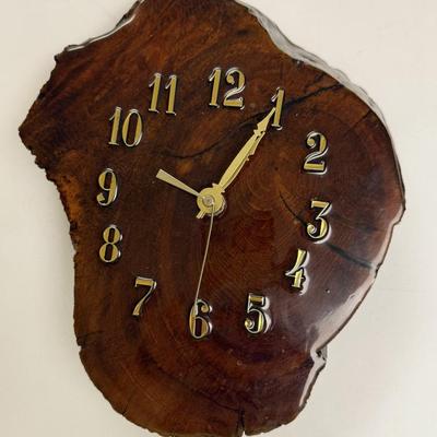 Redwood hand crafted clock